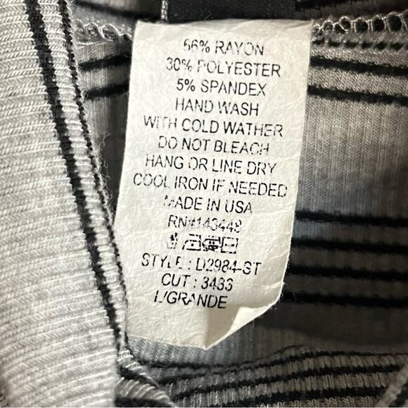 Windsor Gray And Black Stripe Mock Neck Midi Dress Size‎ Large - Picture 7 of 7